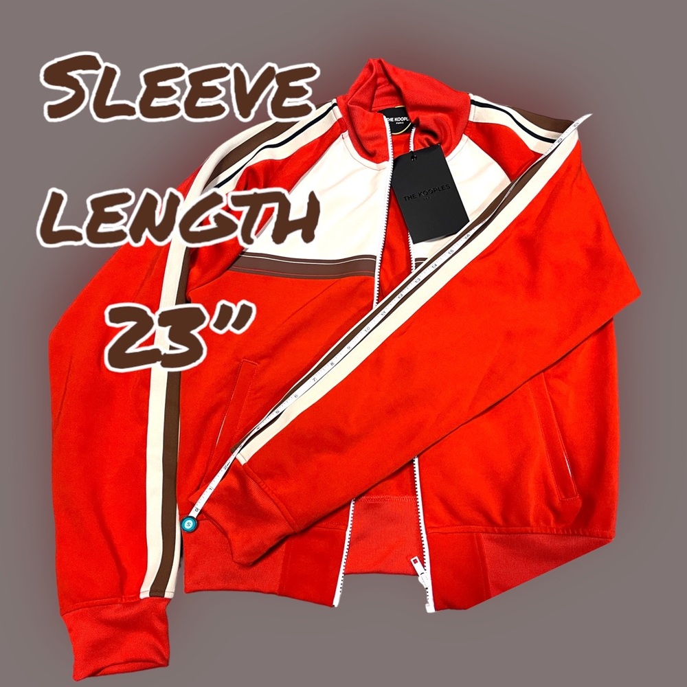 πHOST PICK π NWT The Kooples Retro Jacket in red, brown and cream. - Picture 4 of 13